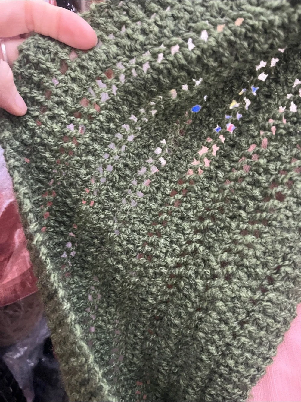 Chunky Knit Olive Green Women's Neck Warmer Handmade Soft Warm S232